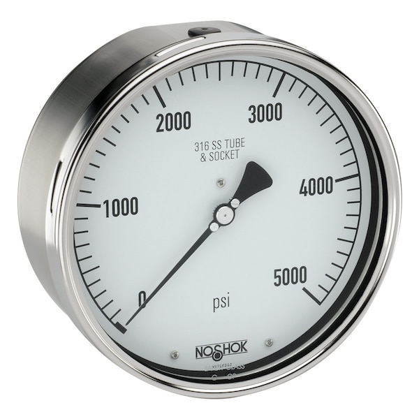 Vacuum Gauge, 4" 304SS Case, 316SS Internals, 30 vac/bar, 1/4 NPT Male Back Conn, Glycerin Filled